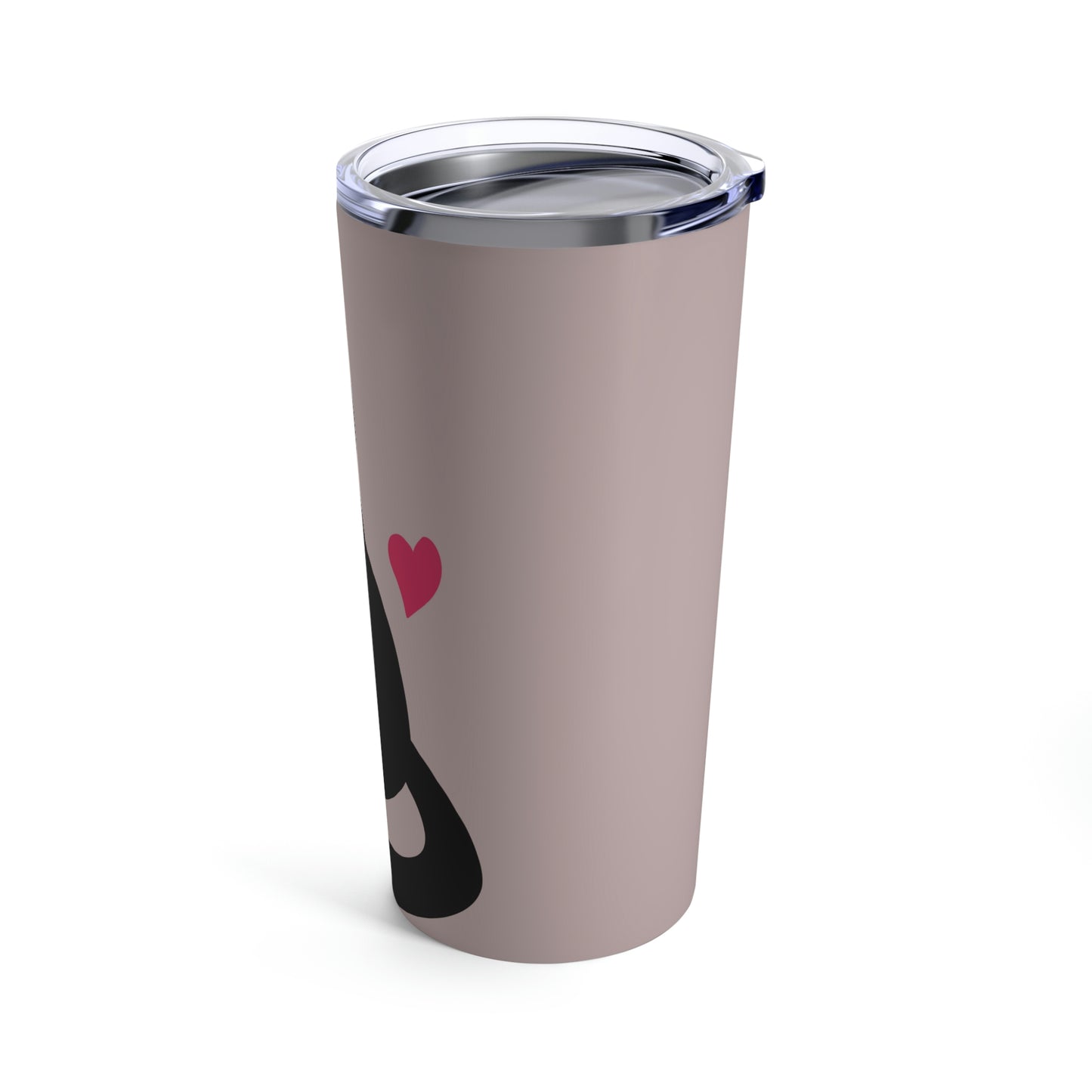 Black Cat with Heart Love Stainless Steel Hot or Cold Vacuum Tumbler 20oz