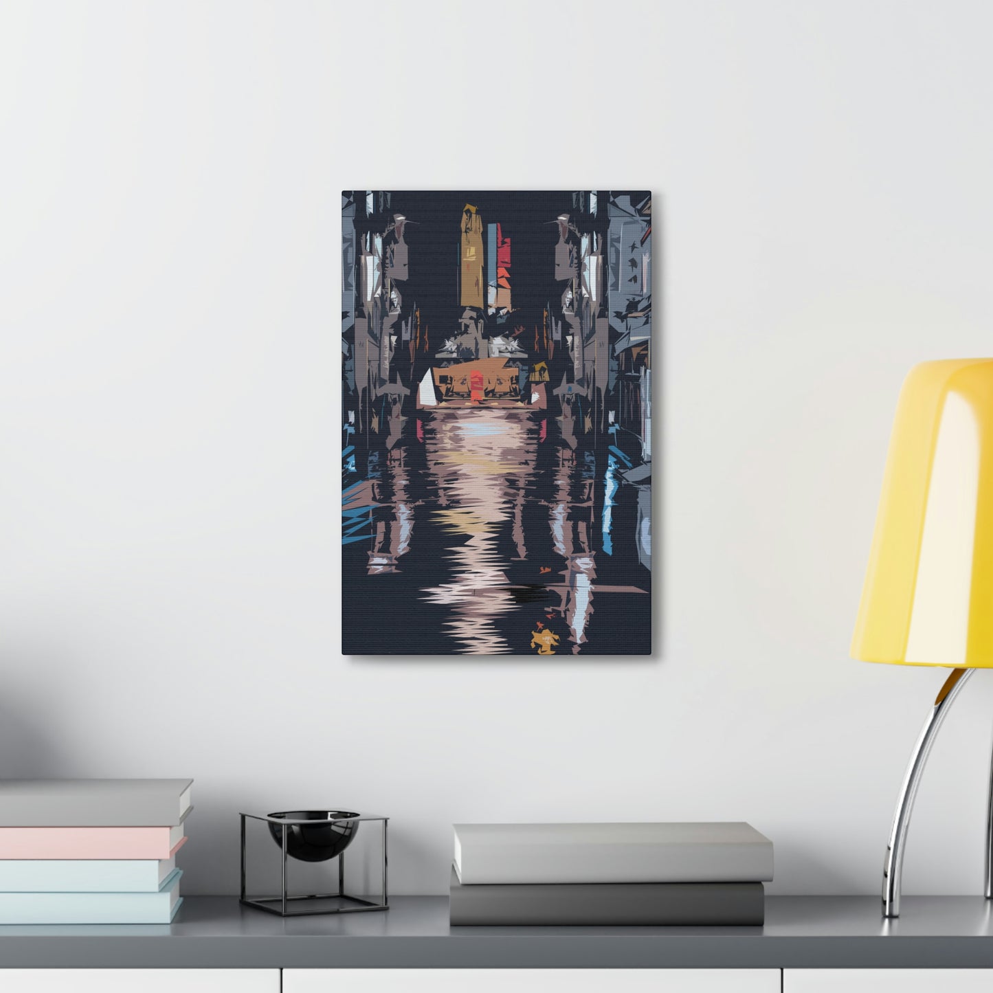 City Night Modern Abstract Classic Art Canvas Gallery Wraps