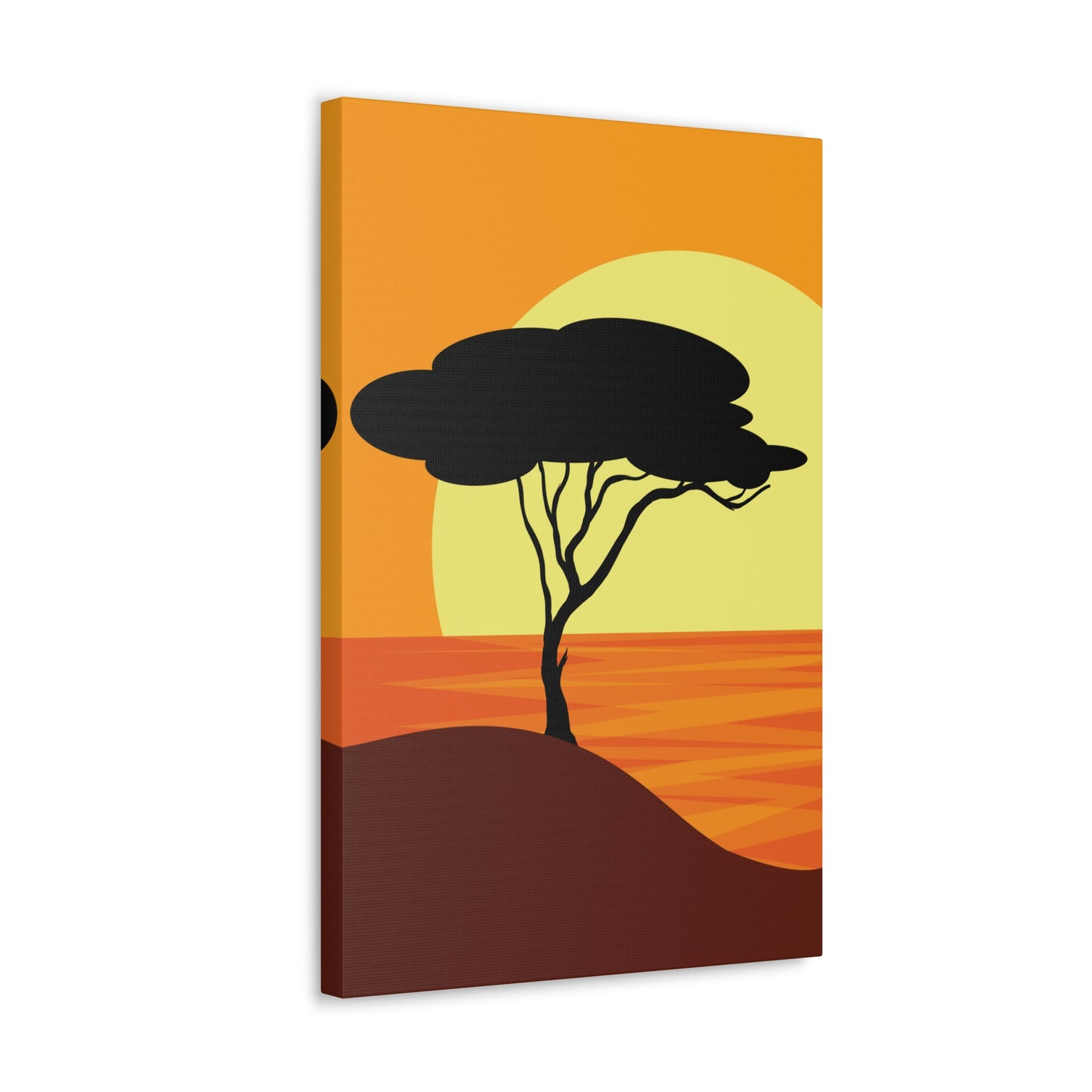 Africa Savanna Sunset Minimal Landscape View Aesthetic Classic Art Canvas Gallery Wraps