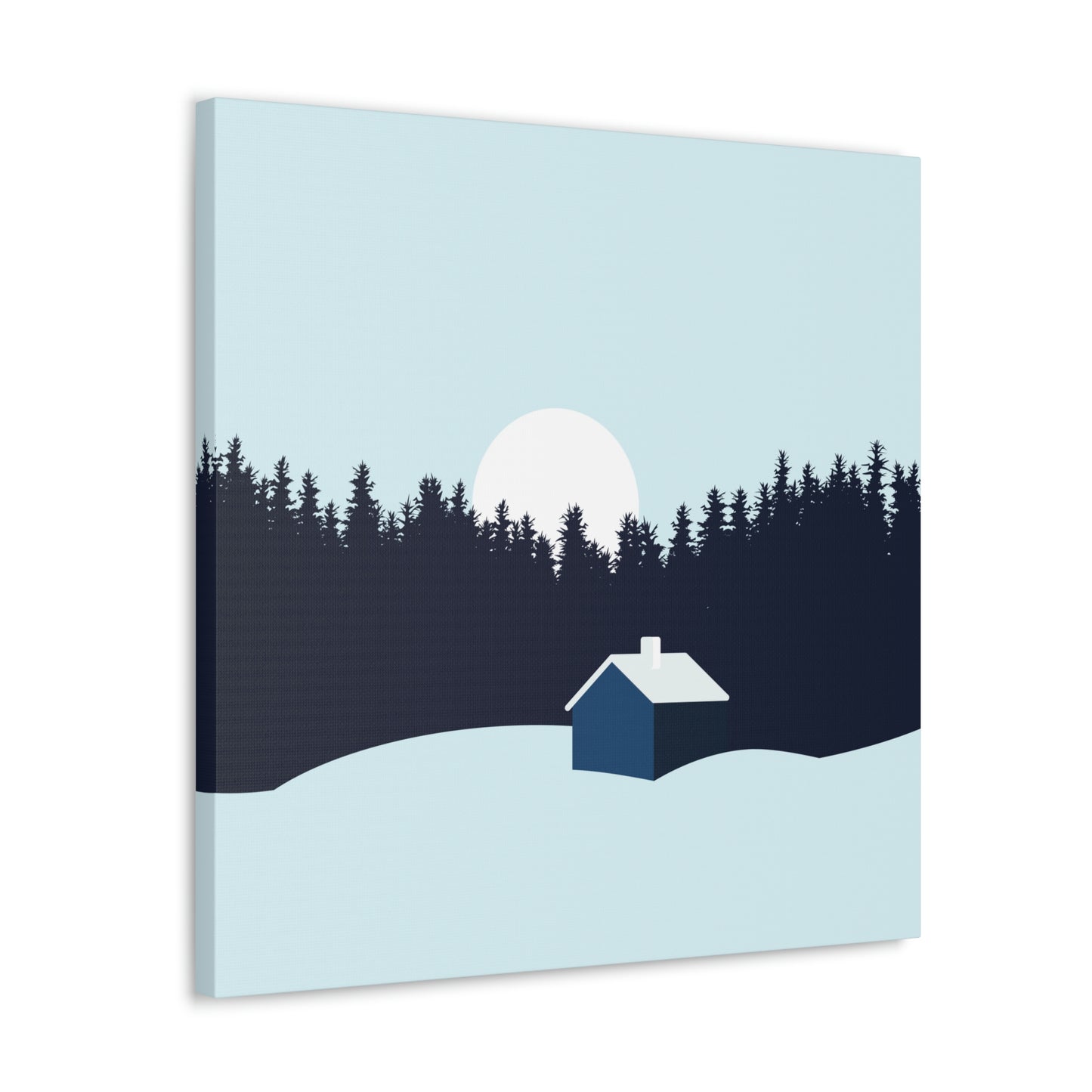 Frosty Morning Forest Minimal Aesthetic Classic Art Canvas Gallery Wraps