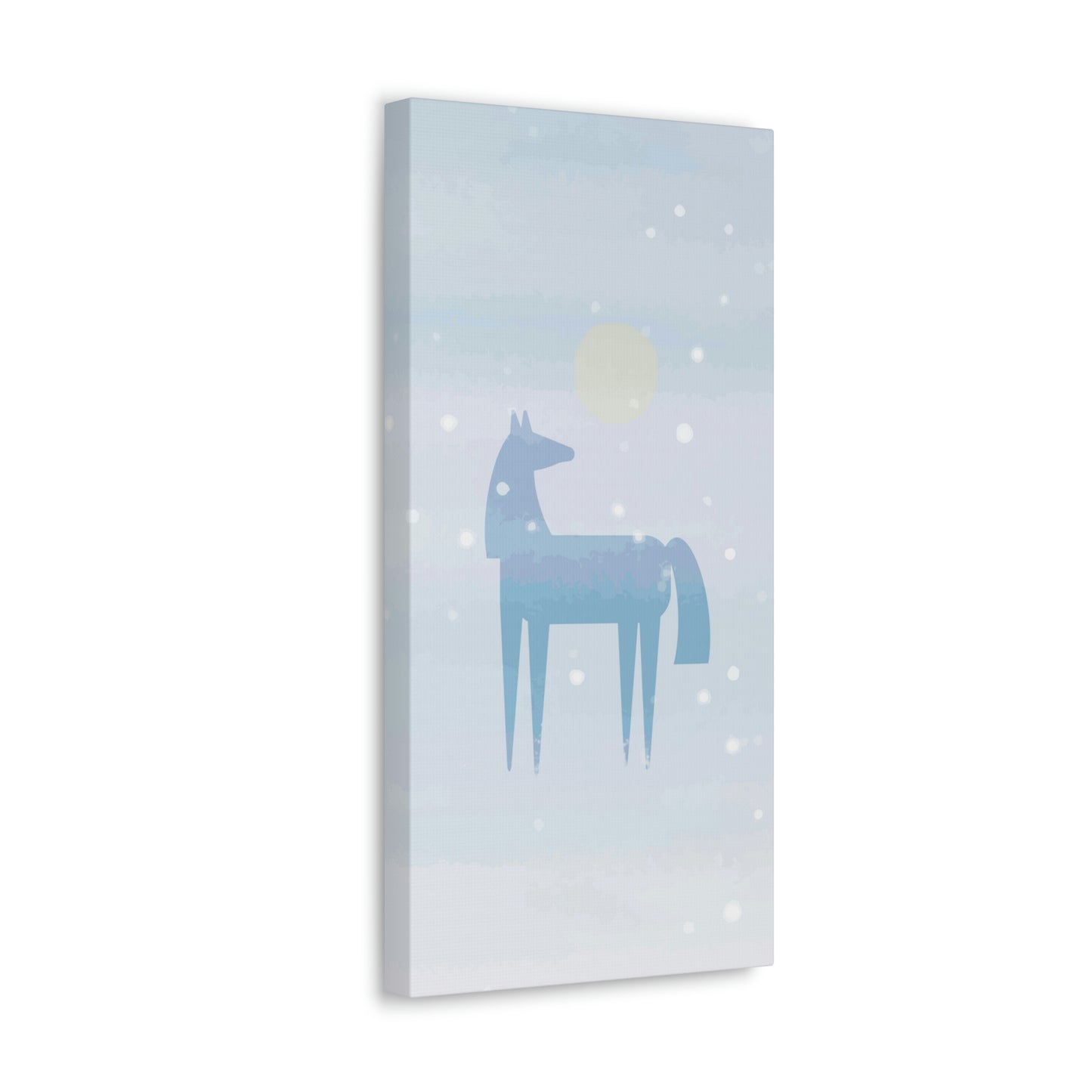 Horse Under the Snow Winter Landscape Art Aesthetic Classic Art Canvas Gallery Wraps