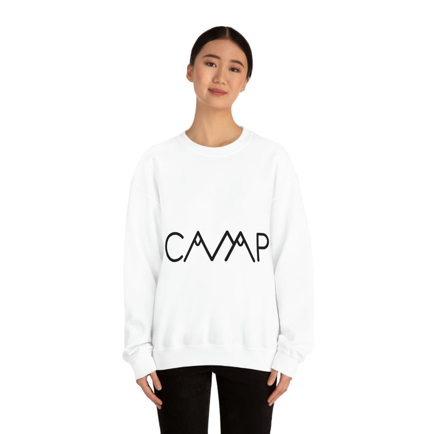 Camping Typography Minimal Art Unisex Heavy Blend™ Crewneck Sweatshirt