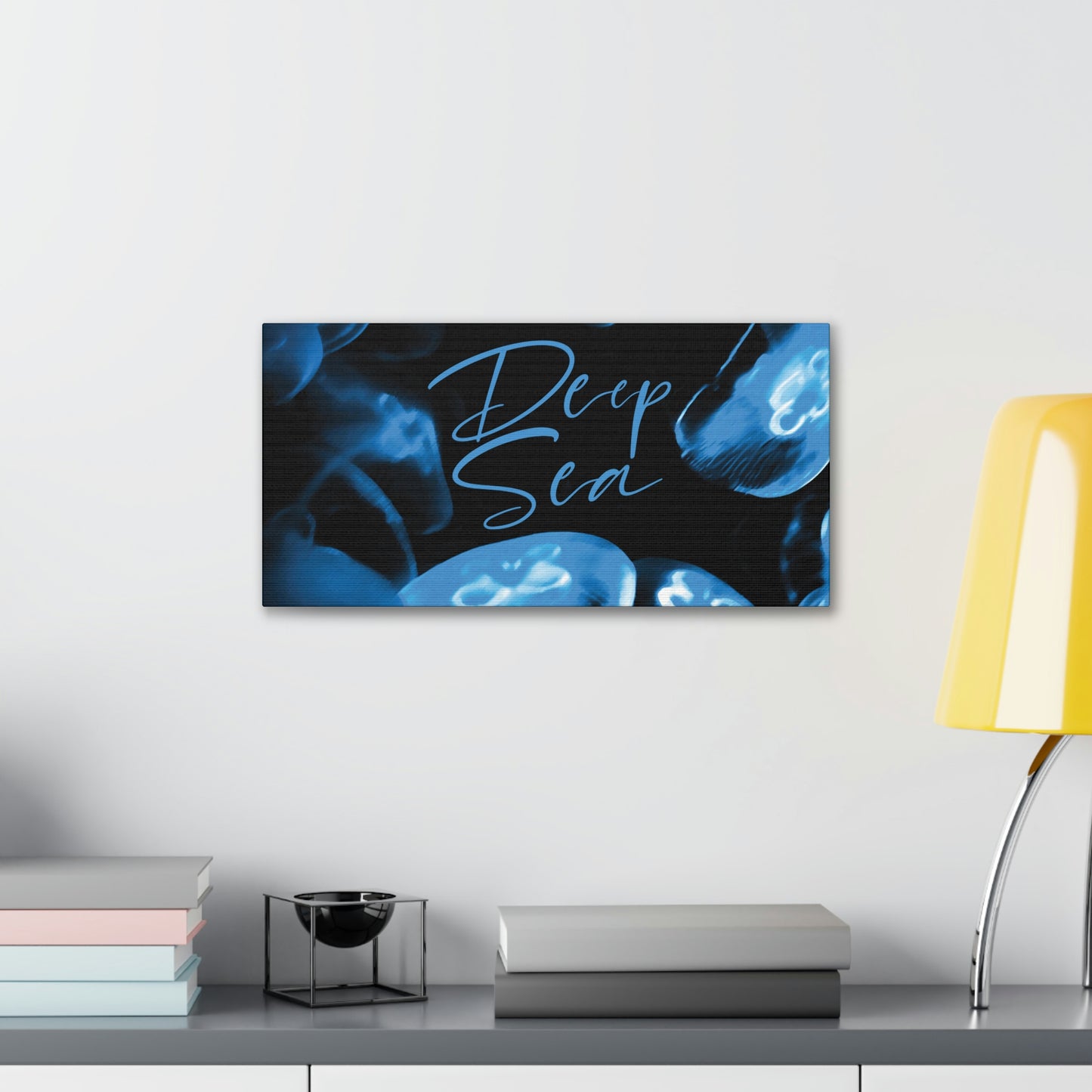 Deep Sea Jellyfish Silhouette Eco Friendly Life Sign Aesthetic Classic Art Canvas Gallery Wraps