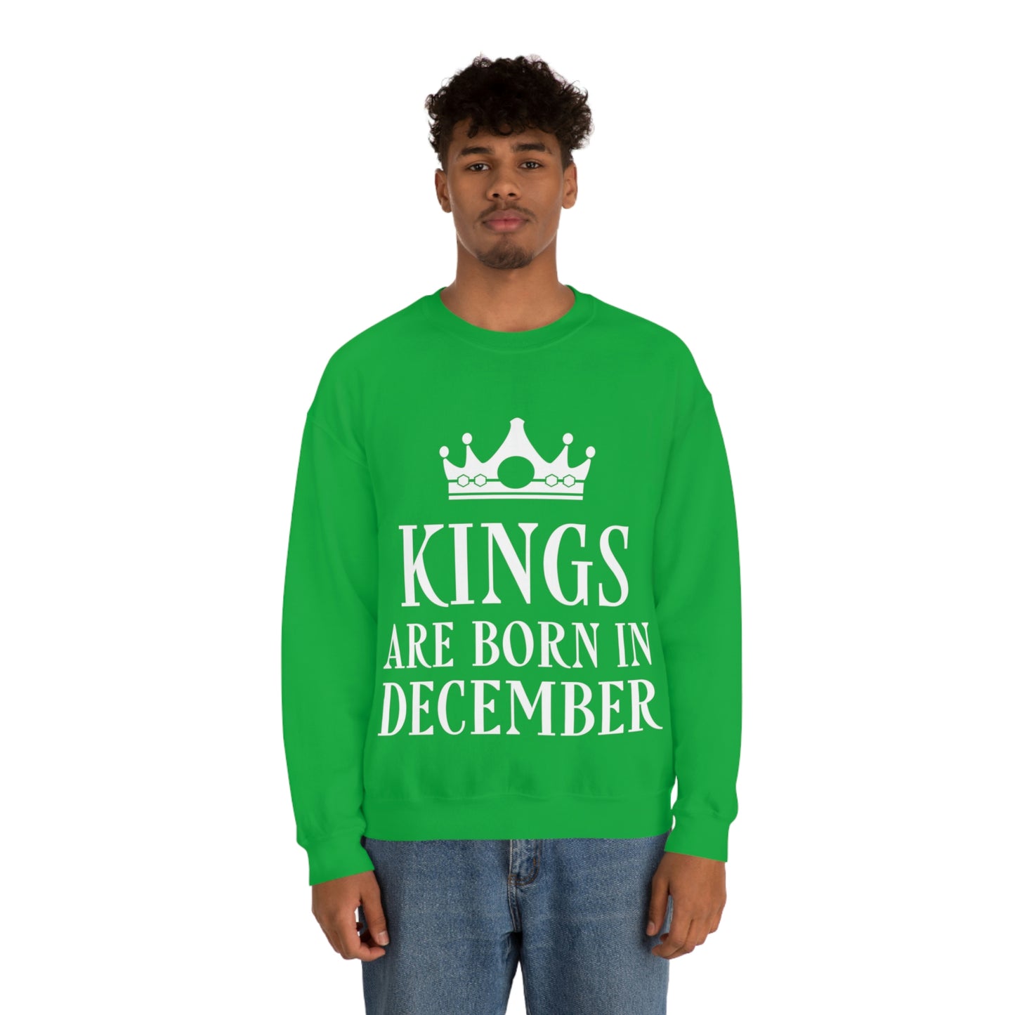 Kings Are Born in December Happy Birthday Unisex Heavy Blend™ Crewneck Sweatshirt