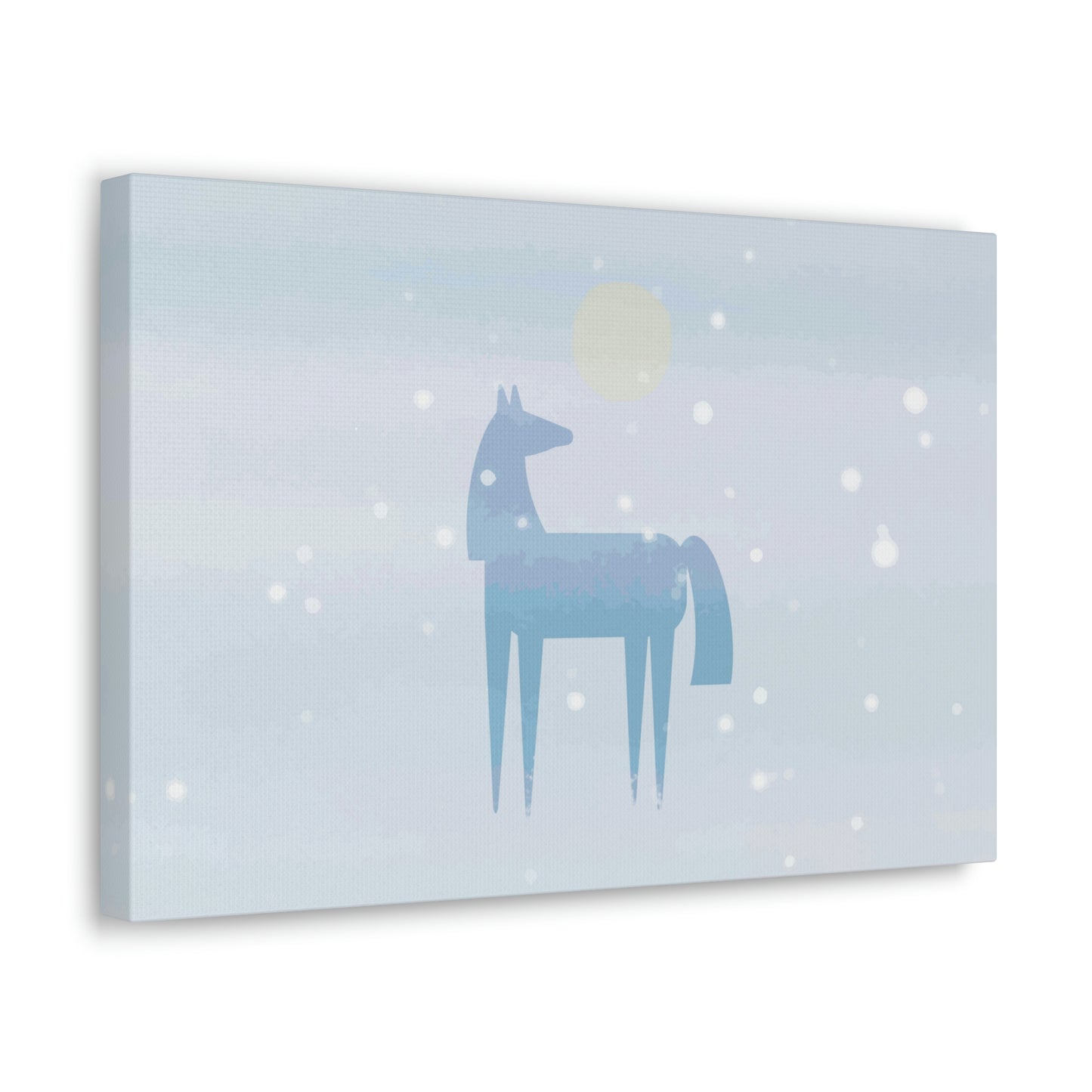 Horse Under the Snow Winter Landscape Art Aesthetic Classic Art Canvas Gallery Wraps