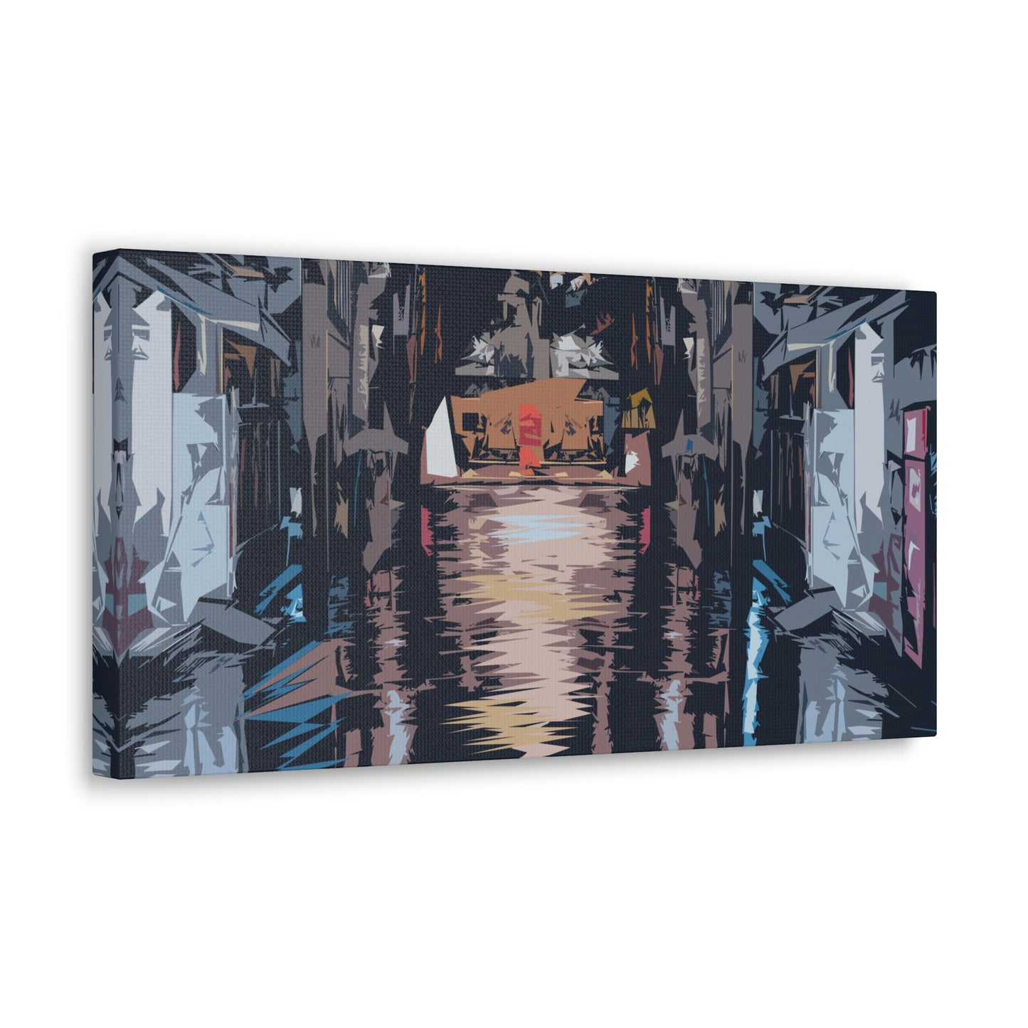 City Night Modern Abstract Classic Art Canvas Gallery Wraps