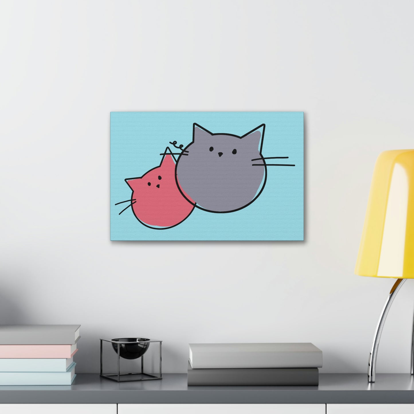 Funny Cartoon Cats Anime Meme Kawaii  Aesthetic Classic Art Canvas Gallery Wraps