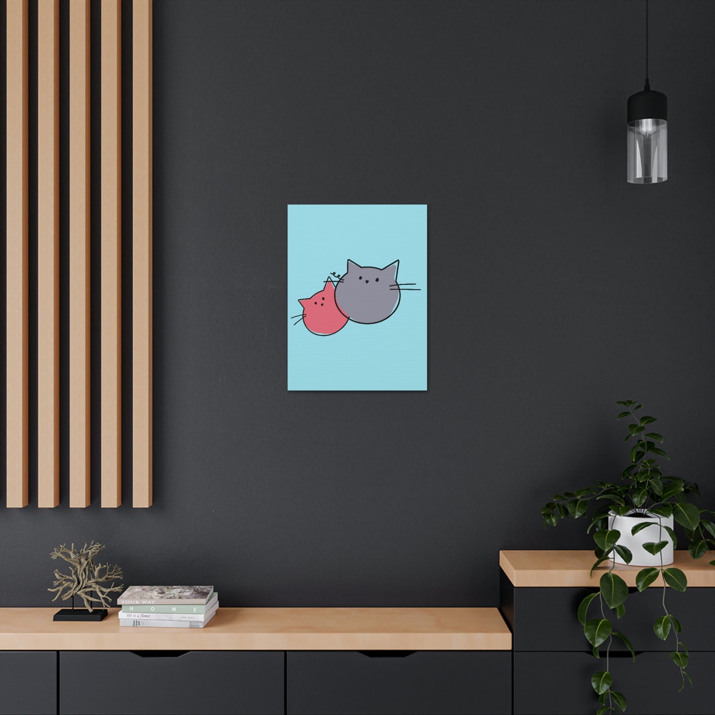 Funny Cartoon Cats Anime Meme Kawaii  Aesthetic Classic Art Canvas Gallery Wraps