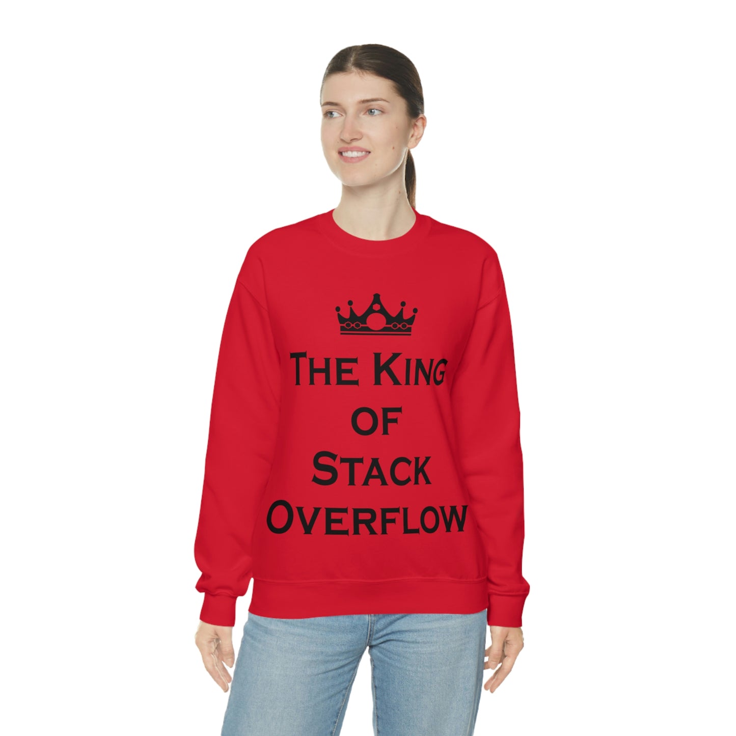 The King of Stack Overflow IT Funny Coding Unisex Heavy Blend™ Crewneck Sweatshirt