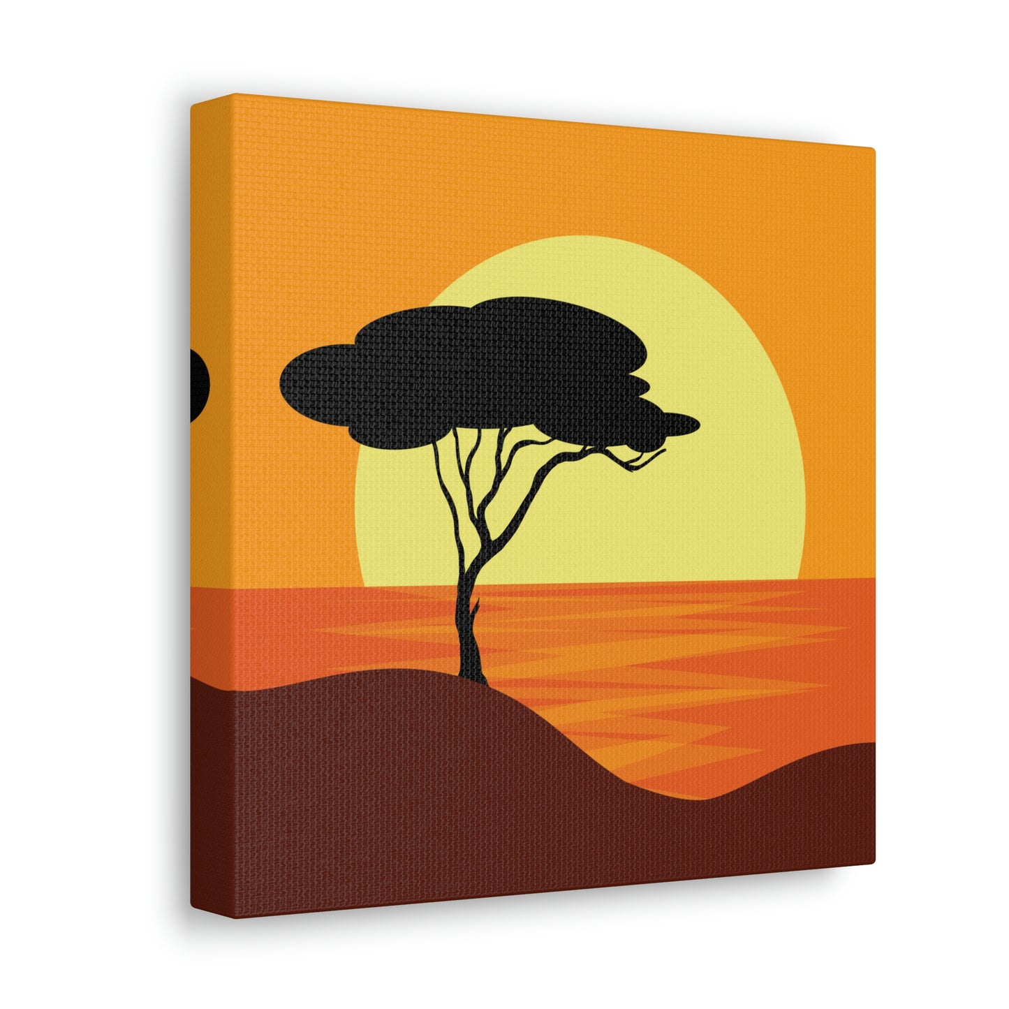 Africa Savanna Sunset Minimal Landscape View Aesthetic Classic Art Canvas Gallery Wraps