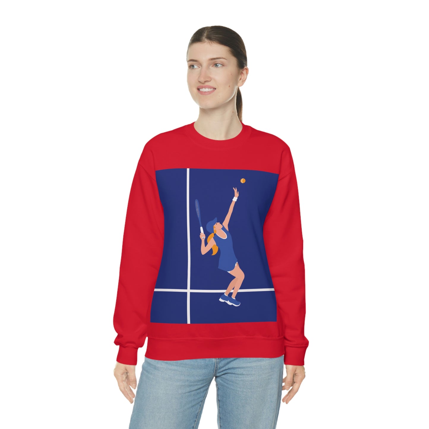 Tennis Player Blue Art Sports Team Unisex Heavy Blend™ Crewneck Sweatshirt