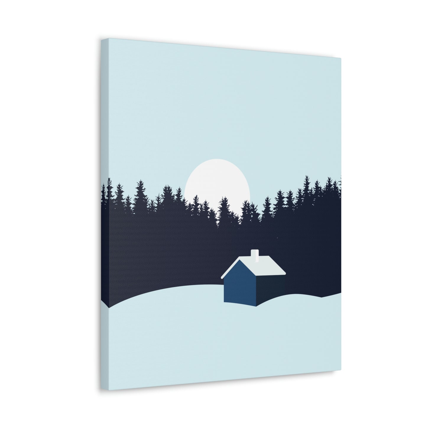 Frosty Morning Forest Minimal Aesthetic Classic Art Canvas Gallery Wraps