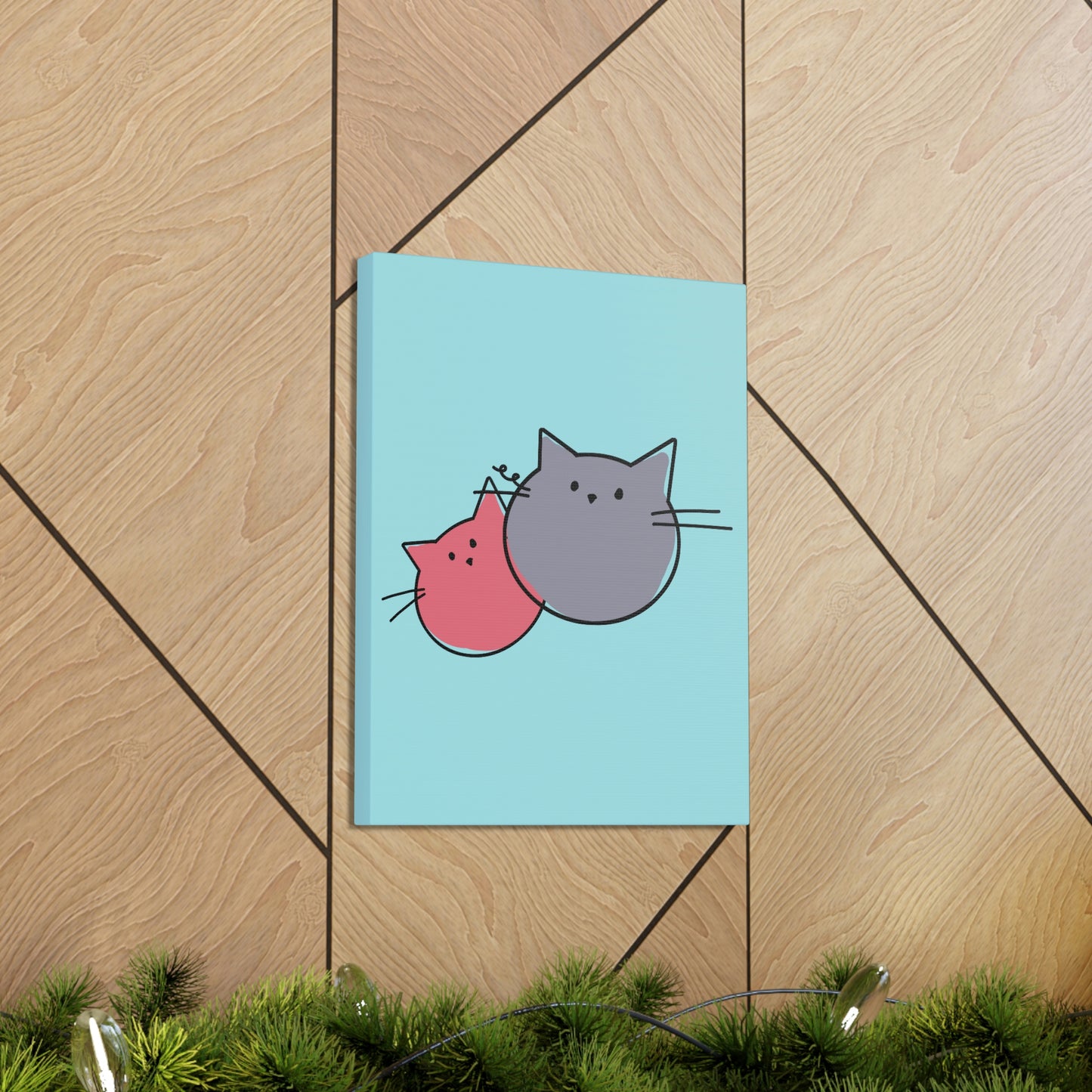 Funny Cartoon Cats Anime Meme Kawaii  Aesthetic Classic Art Canvas Gallery Wraps