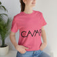 Camping Typography Minimal Art Unisex Jersey Short Sleeve T-Shirt