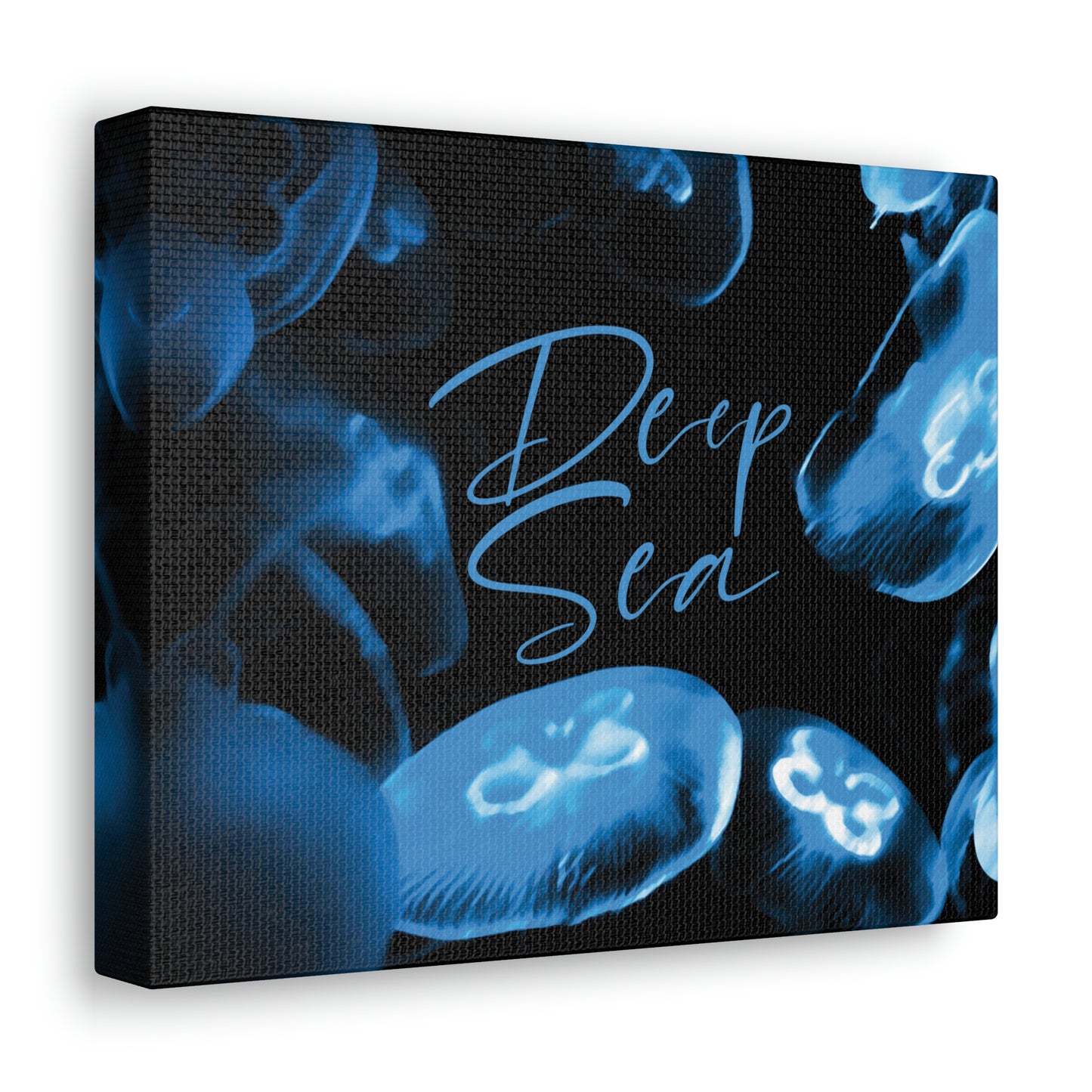 Deep Sea Jellyfish Silhouette Eco Friendly Life Sign Aesthetic Classic Art Canvas Gallery Wraps