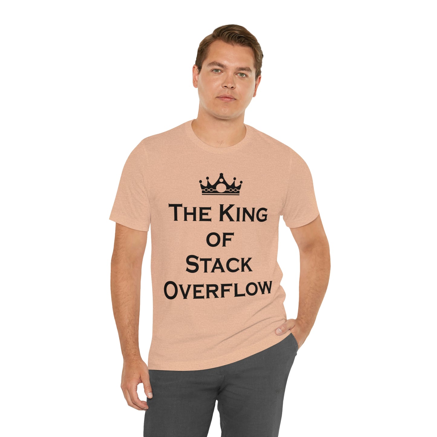 The King of Stack Overflow IT Funny Coding Unisex Jersey Short Sleeve T-Shirt