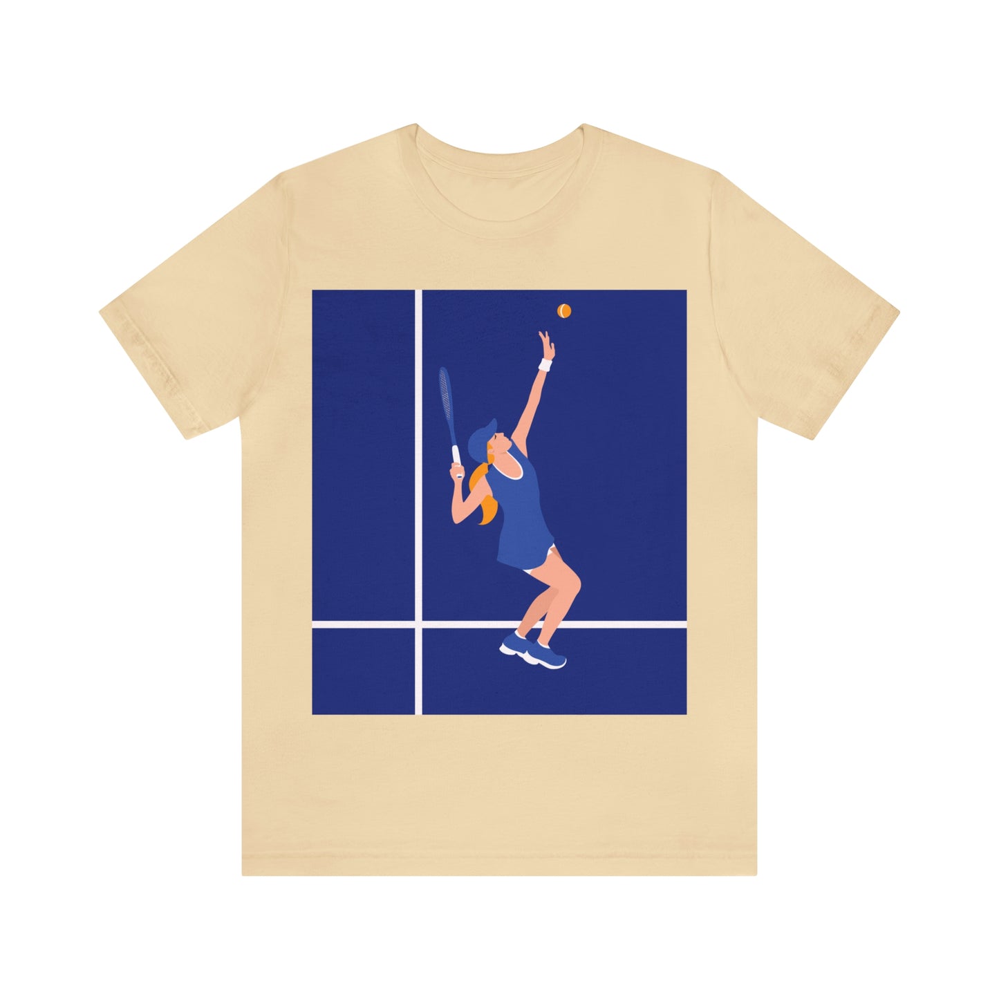 Tennis Player Blue Art Sports Team Unisex Jersey Short Sleeve T-Shirt