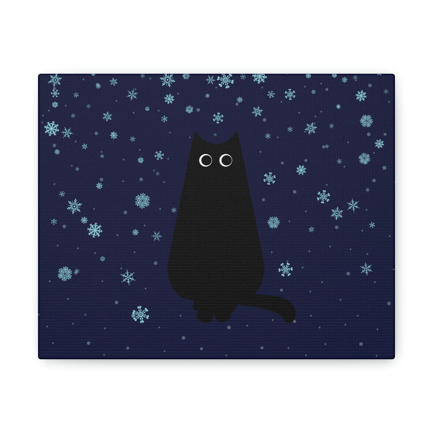 Black Cat Winter Snowflake Anime Art Classic Art Canvas Gallery Wraps