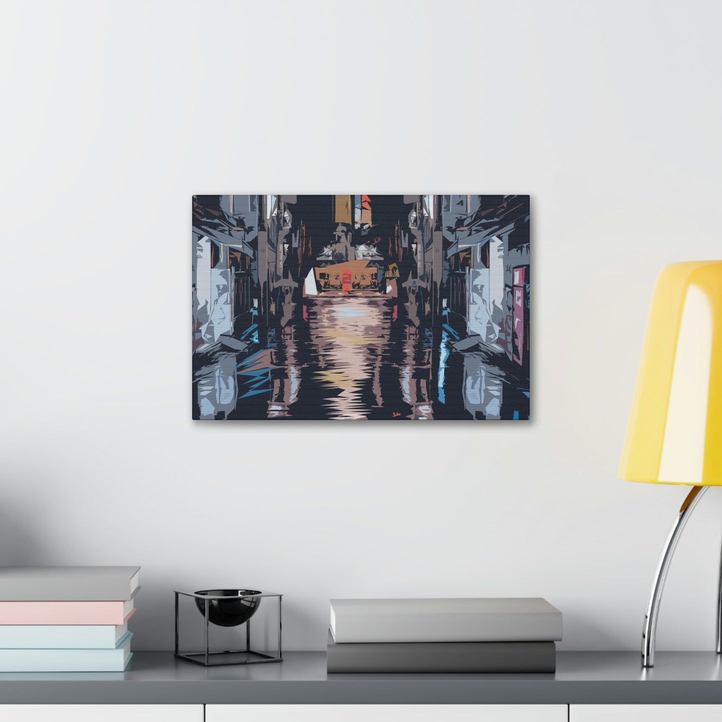 City Night Modern Abstract Classic Art Canvas Gallery Wraps