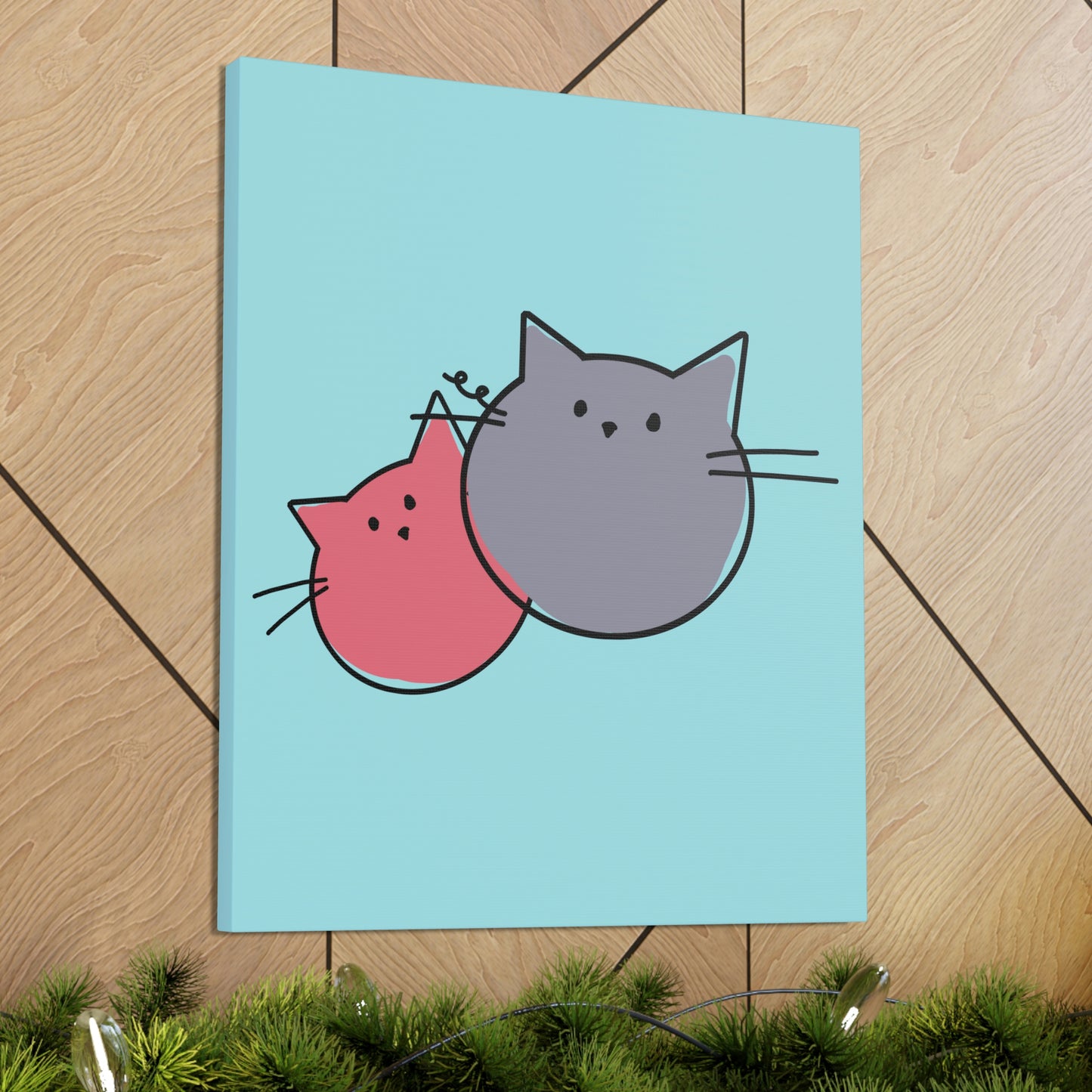 Funny Cartoon Cats Anime Meme Kawaii  Aesthetic Classic Art Canvas Gallery Wraps