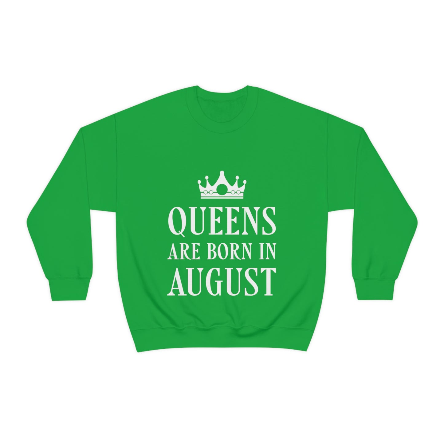 Queens Are Born in August Happy Birthday Unisex Heavy Blend™ Crewneck Sweatshirt