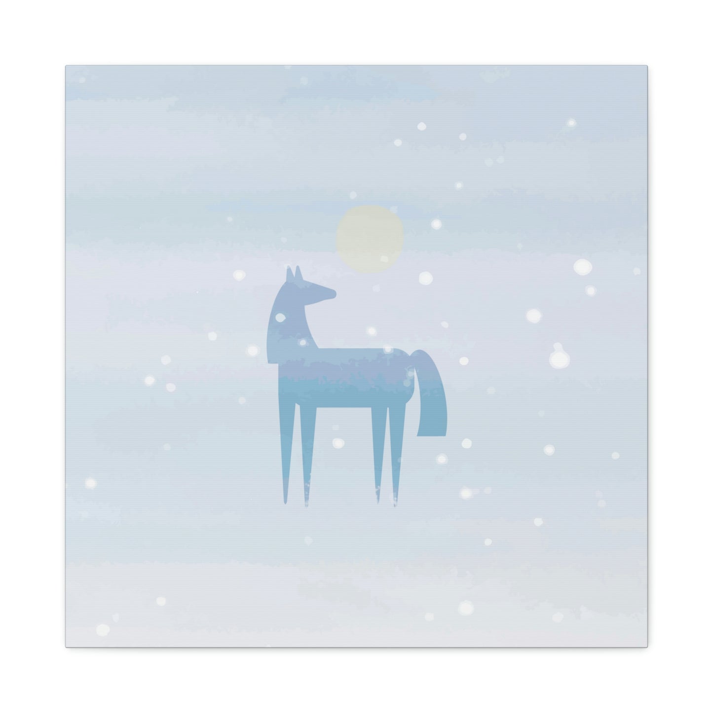 Horse Under the Snow Winter Landscape Art Aesthetic Classic Art Canvas Gallery Wraps