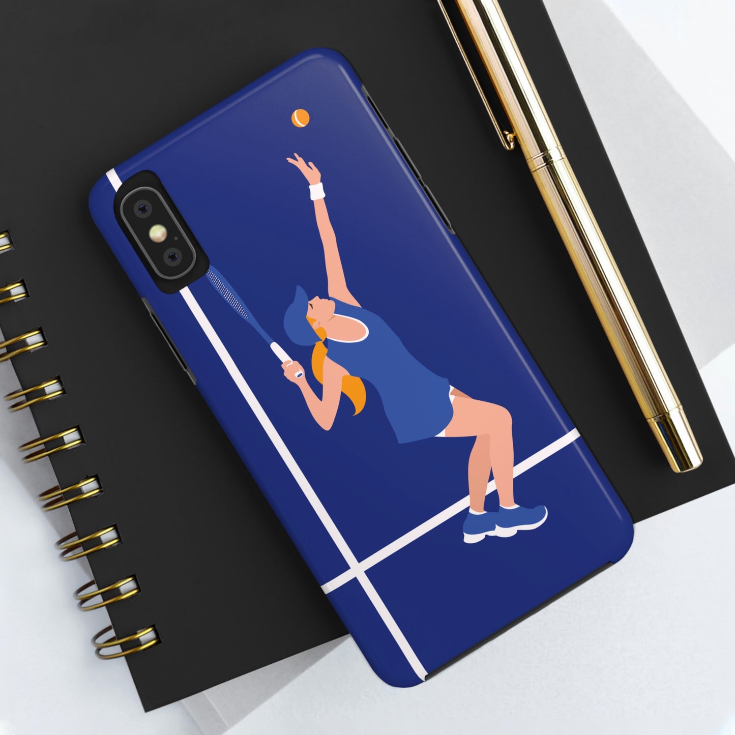 Tennis Player Blue Art Sports Team Tough Phone Cases Case-Mate