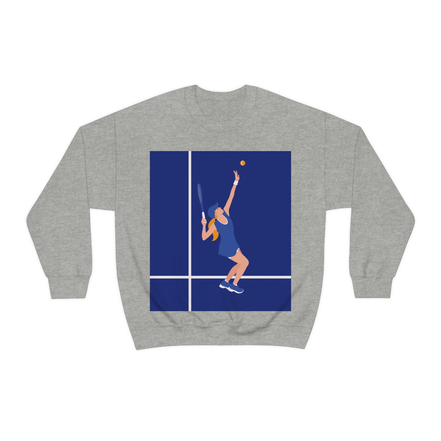 Tennis Player Blue Art Sports Team Unisex Heavy Blend™ Crewneck Sweatshirt