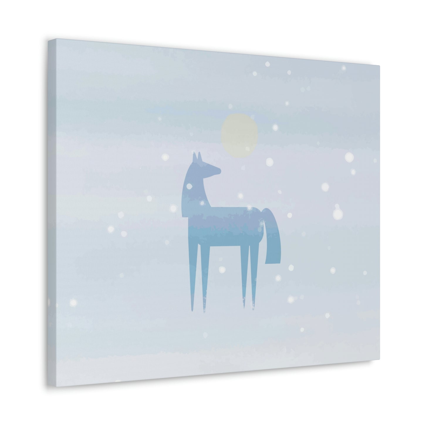 Horse Under the Snow Winter Landscape Art Aesthetic Classic Art Canvas Gallery Wraps