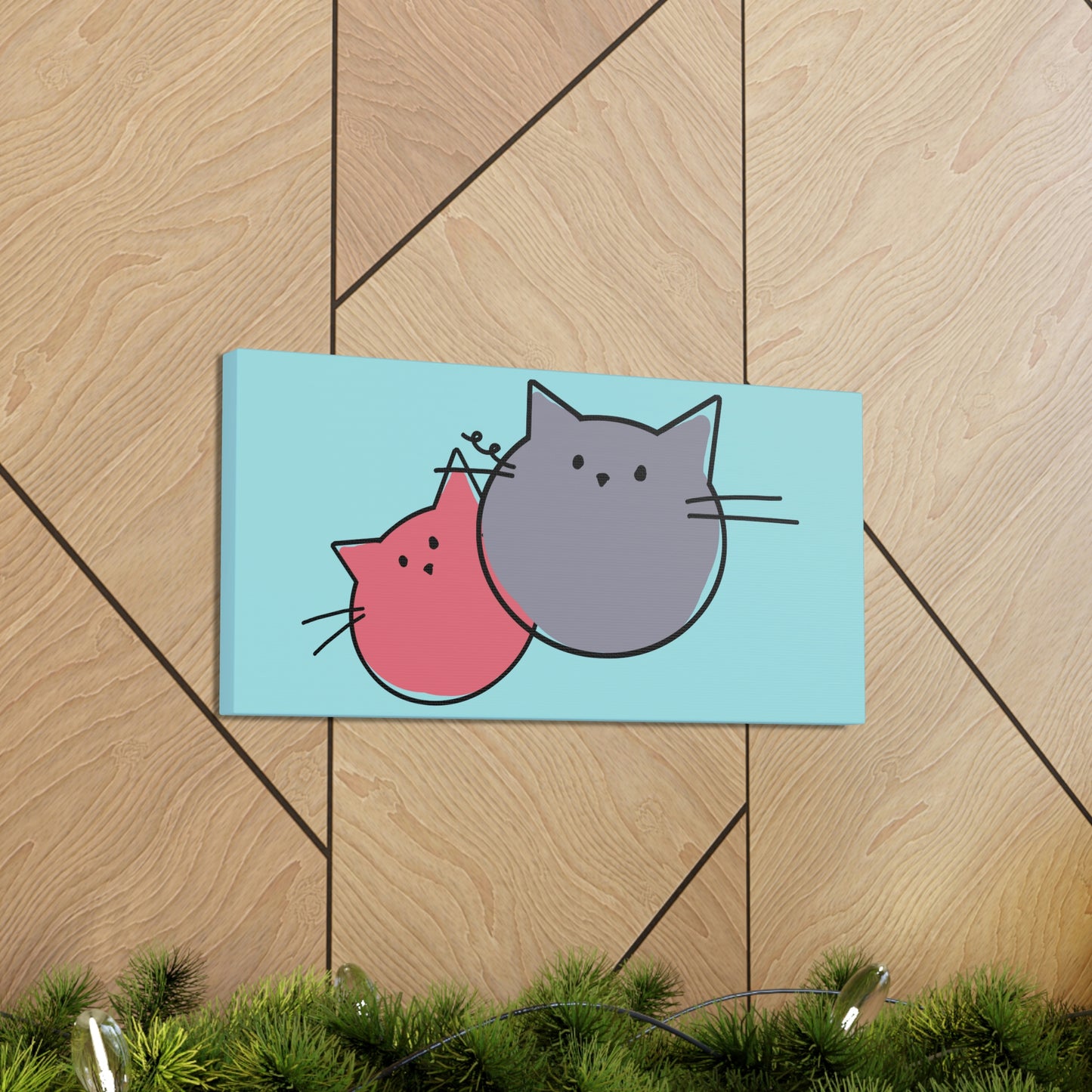 Funny Cartoon Cats Anime Meme Kawaii  Aesthetic Classic Art Canvas Gallery Wraps