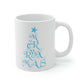 Love Christmas Happy Holidays Minimal Art Сalligraphy Blue Ceramic Mug 11oz