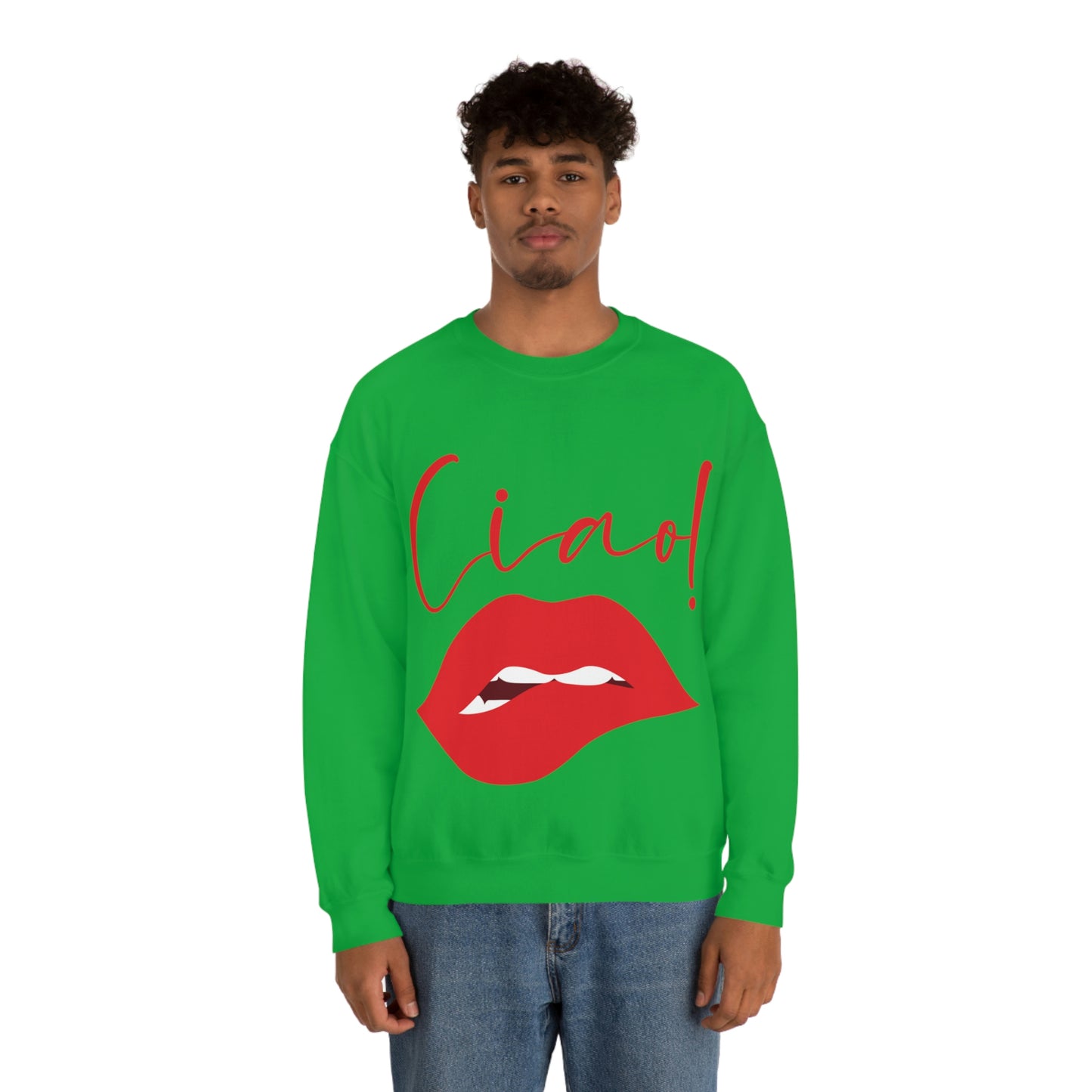 Ciao Hello Goodbye Red Lips Lipstick Unisex Heavy Blend™ Crewneck Sweatshirt