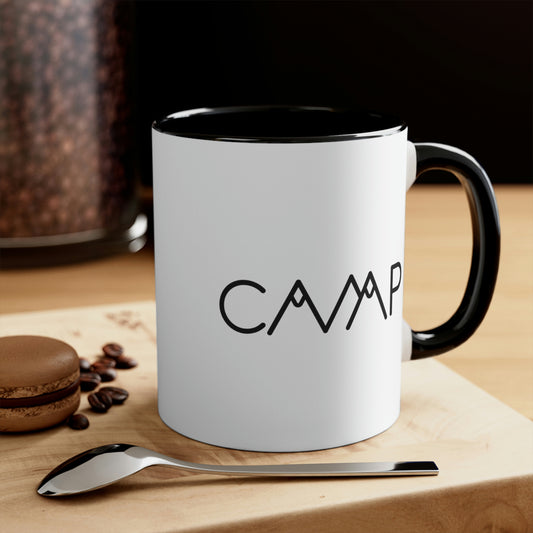 Camping Typography Minimal Art Accent Coffee Mug 11oz