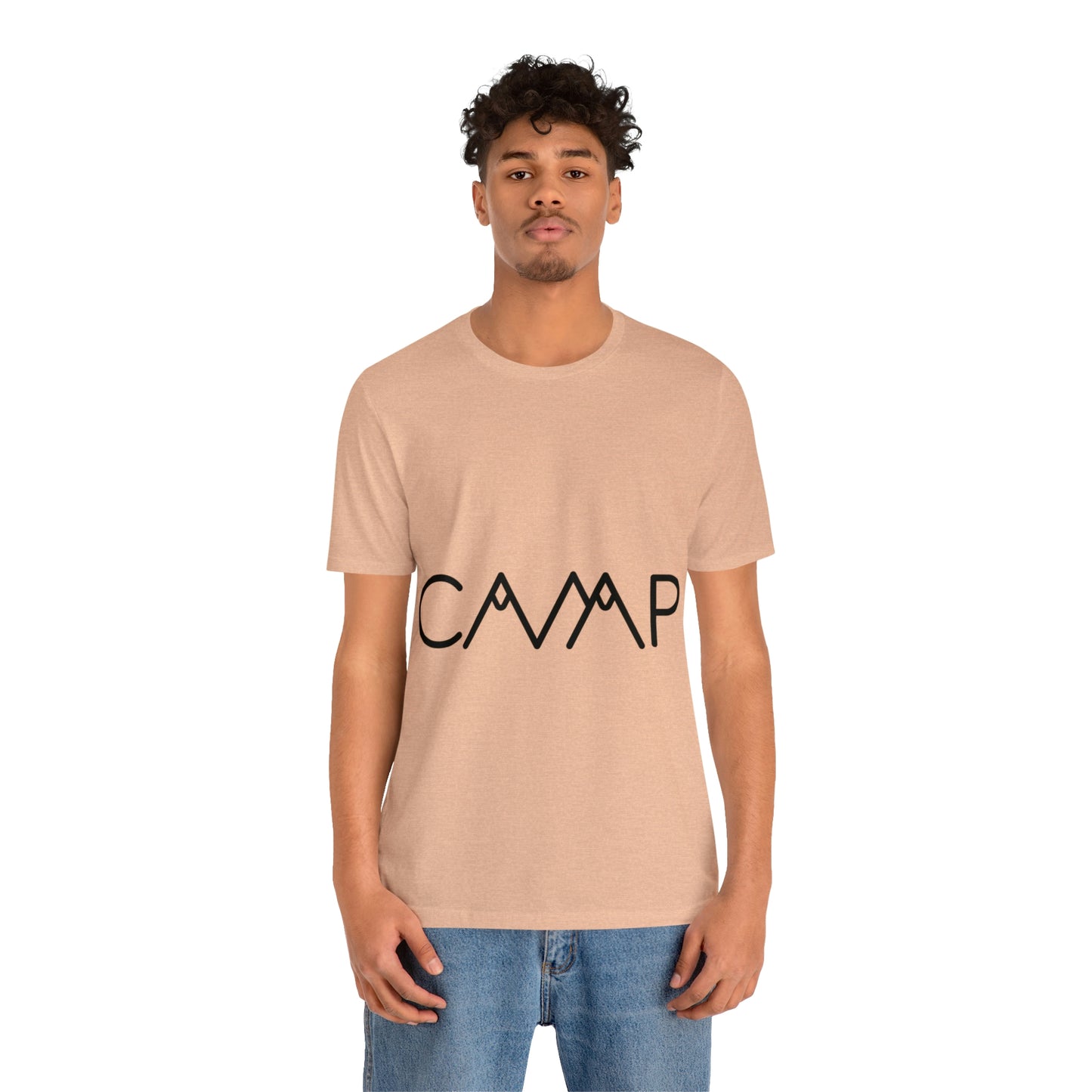 Camping Typography Minimal Art Unisex Jersey Short Sleeve T-Shirt