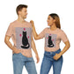 Black Cat with Heart Love Unisex Jersey Short Sleeve T-Shirt