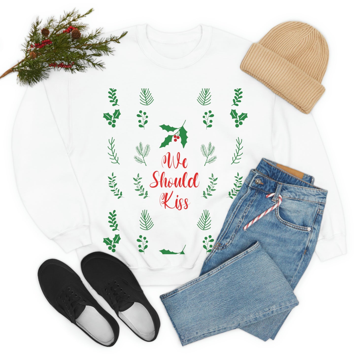 We Should Kiss Leaves Quotes Unisex Heavy Blend™ Crewneck Sweatshirt