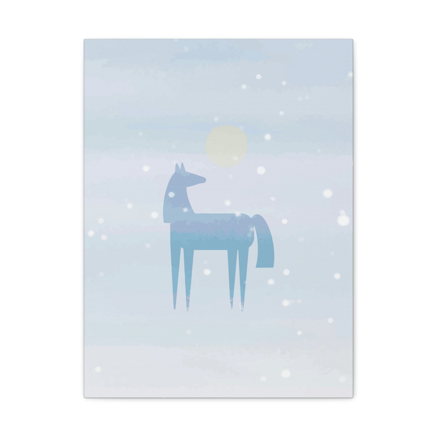 Horse Under the Snow Winter Landscape Art Aesthetic Classic Art Canvas Gallery Wraps