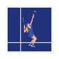 Tennis Player Blue Art Sports Team Die-Cut Sticker