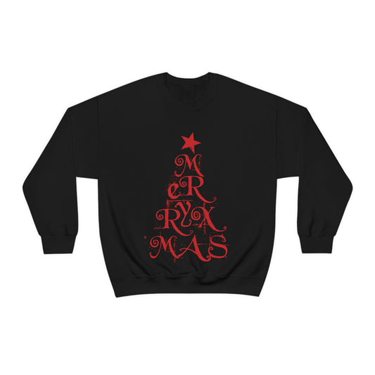 Love Christmas Happy Holidays Minimal Art Сalligraphy Unisex Heavy Blend™ Crewneck Sweatshirt