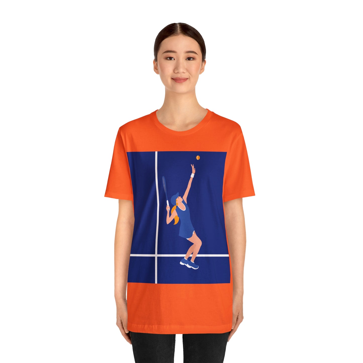 Tennis Player Blue Art Sports Team Unisex Jersey Short Sleeve T-Shirt