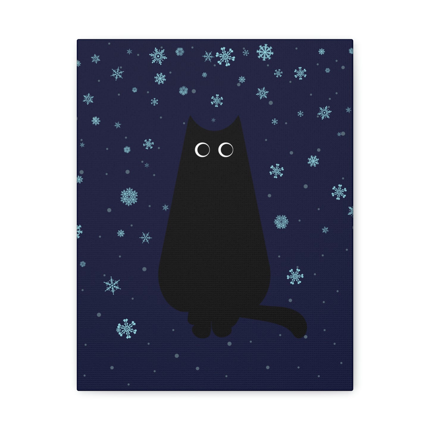 Black Cat Winter Snowflake Anime Art Classic Art Canvas Gallery Wraps