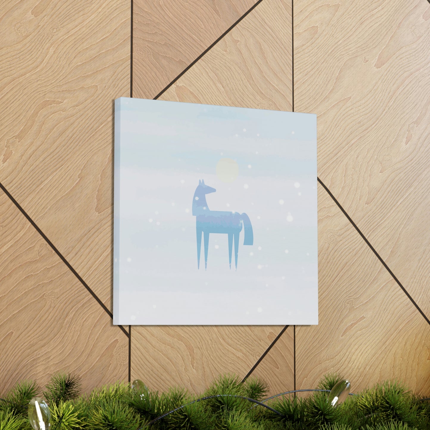 Horse Under the Snow Winter Landscape Art Aesthetic Classic Art Canvas Gallery Wraps