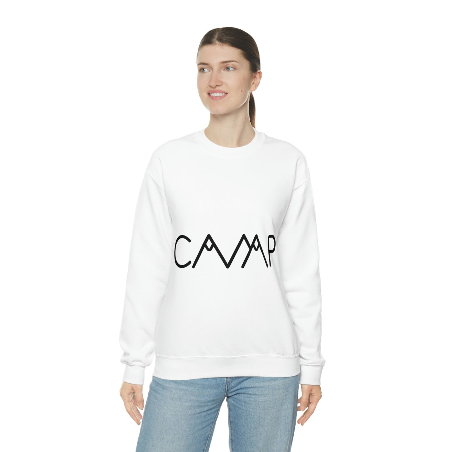 Camping Typography Minimal Art Unisex Heavy Blend™ Crewneck Sweatshirt