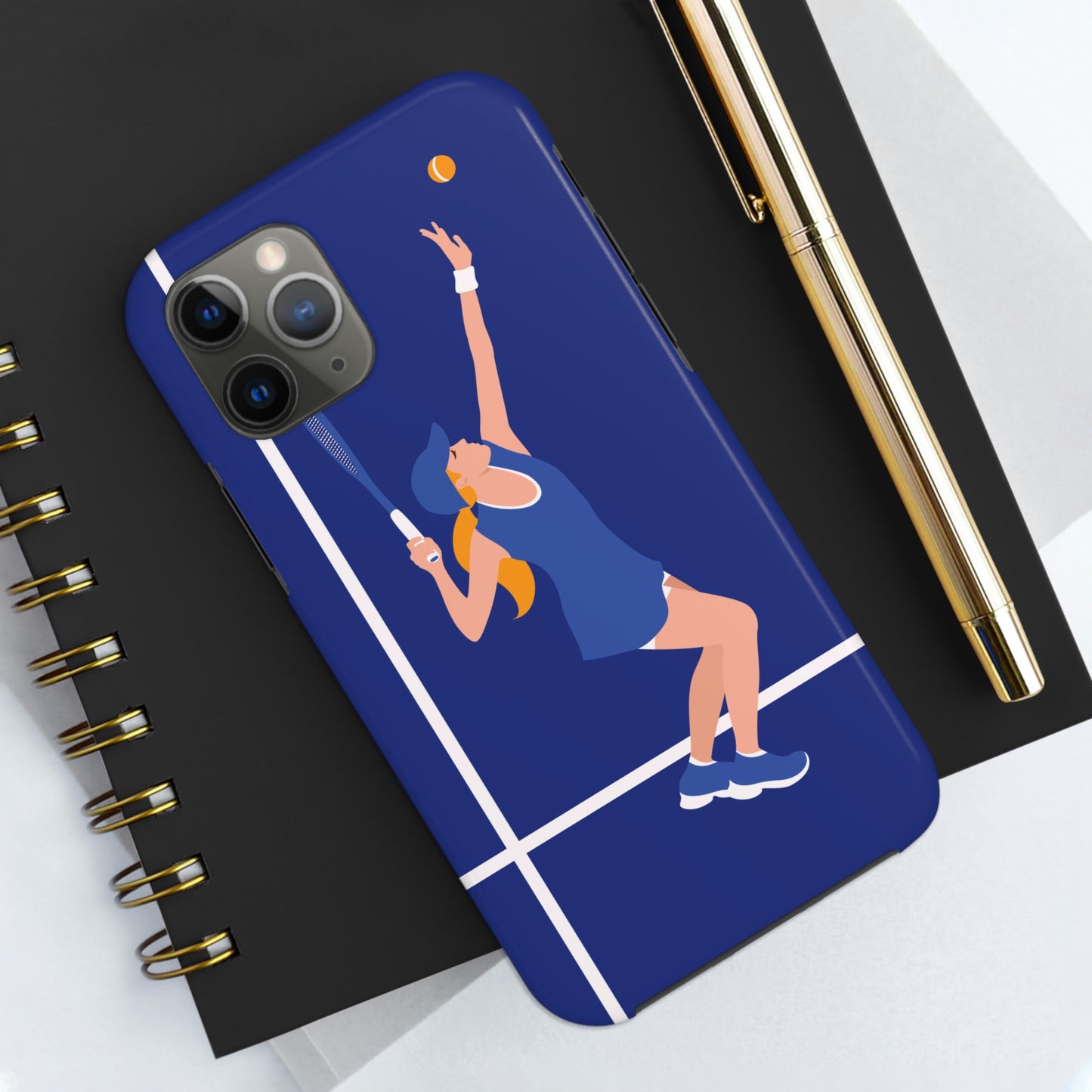 Tennis Player Blue Art Sports Team Tough Phone Cases Case-Mate