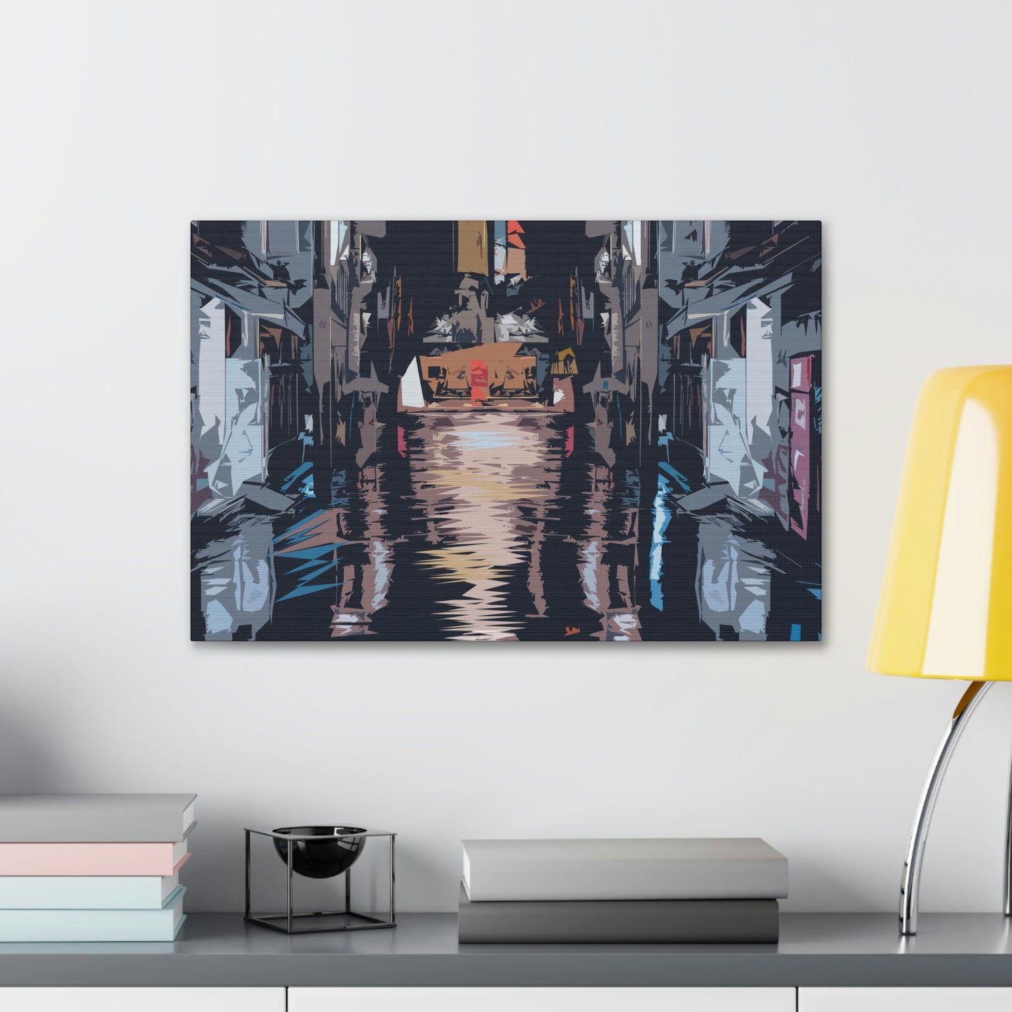 City Night Modern Abstract Classic Art Canvas Gallery Wraps