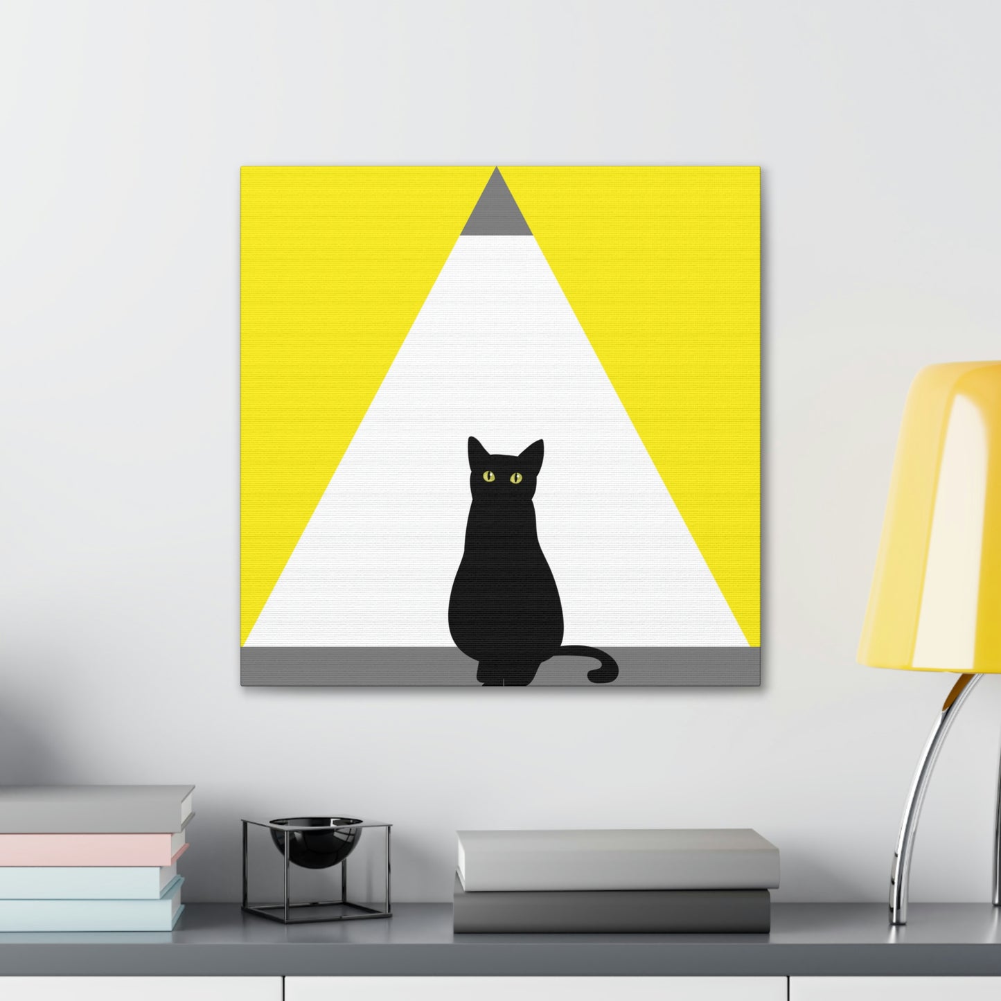 Black Cat Watching Lord of Light Looking At Sunset Classic Art Canvas Gallery Wraps