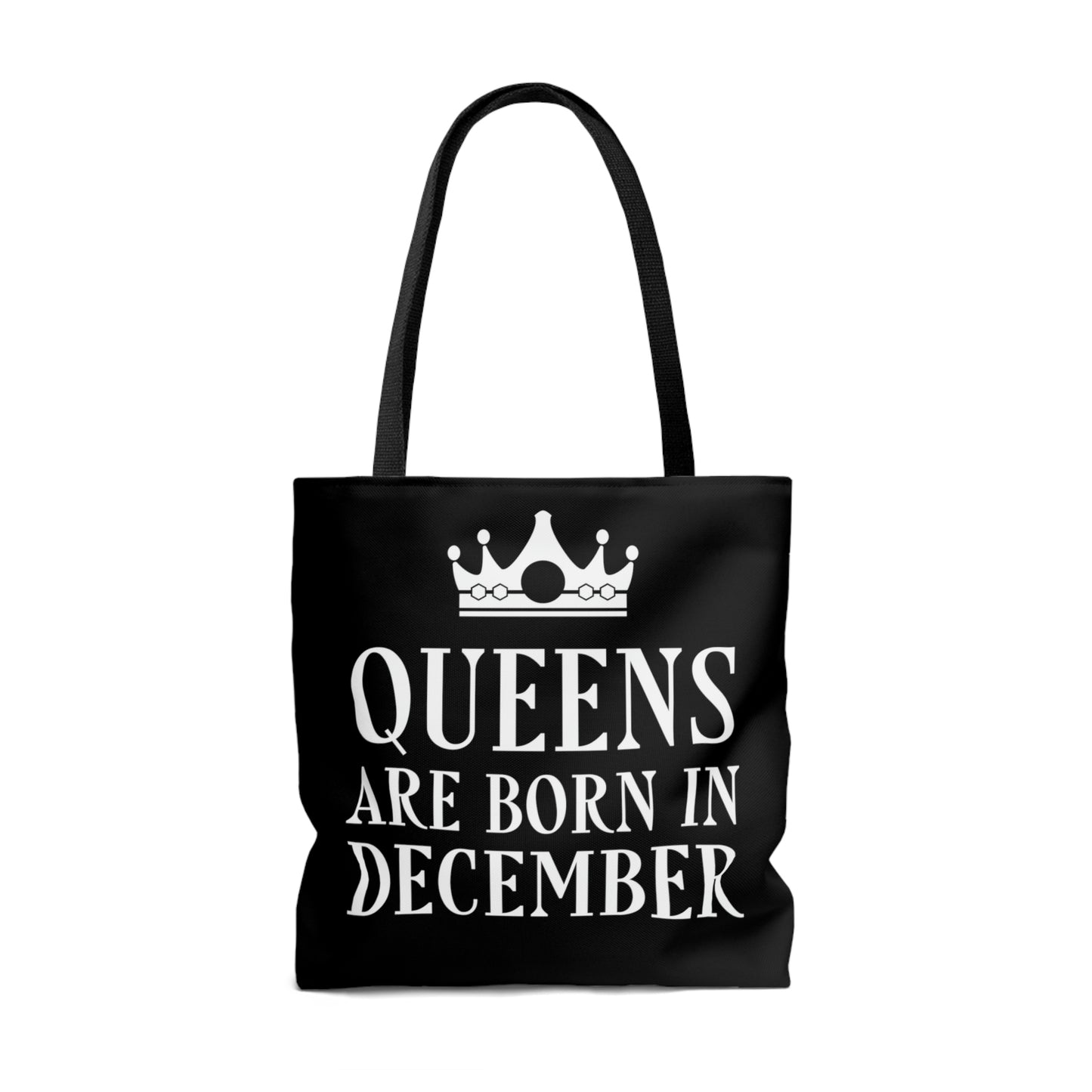 Queens Are Born in December Happy Birthday AOP Tote Bag