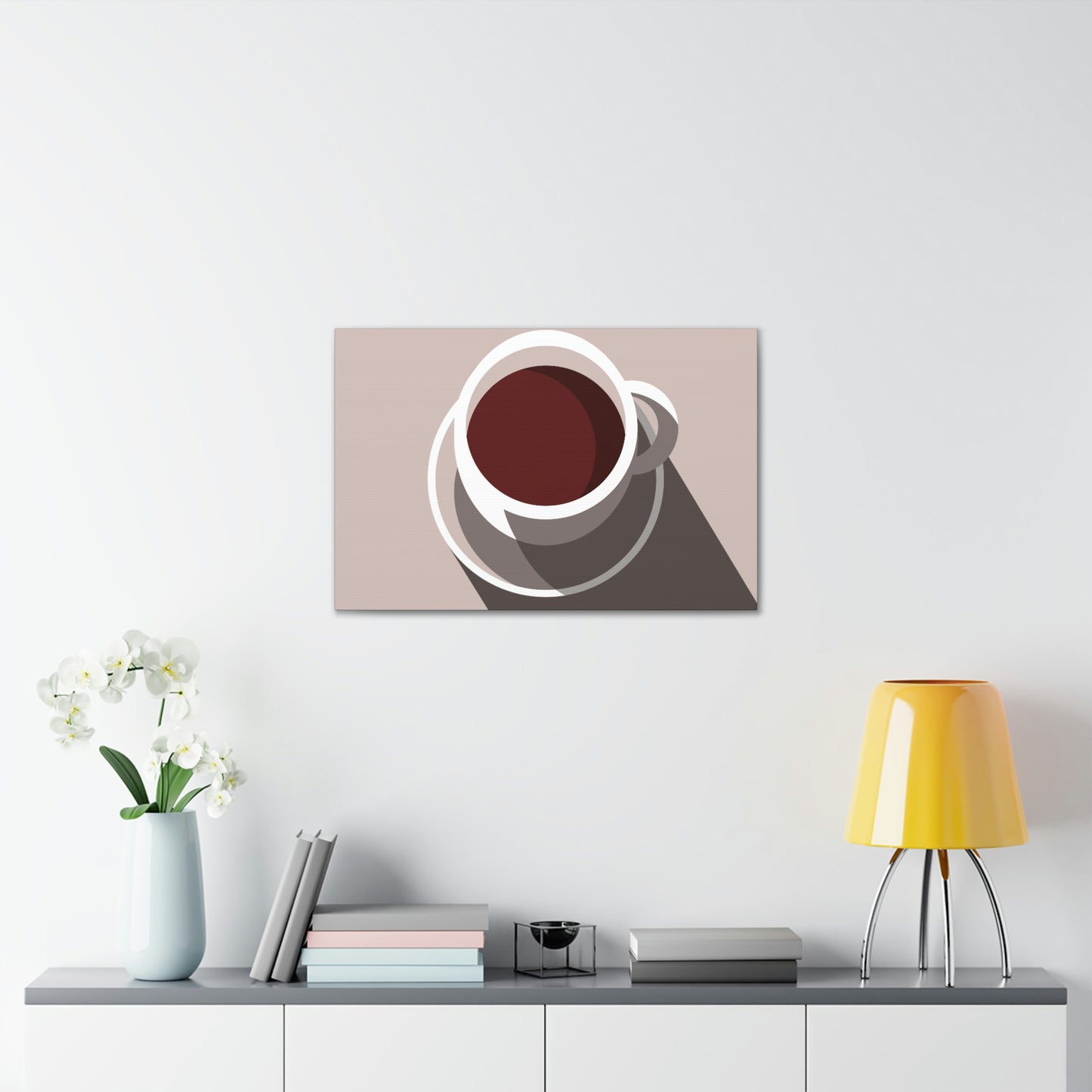 Cup Of Coffee Minimal Art Aesthetic Beige Aesthetic Classic Art Canvas Gallery Wraps