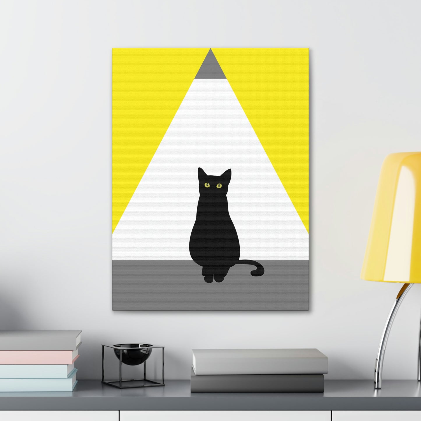 Black Cat Watching Lord of Light Looking At Sunset Classic Art Canvas Gallery Wraps