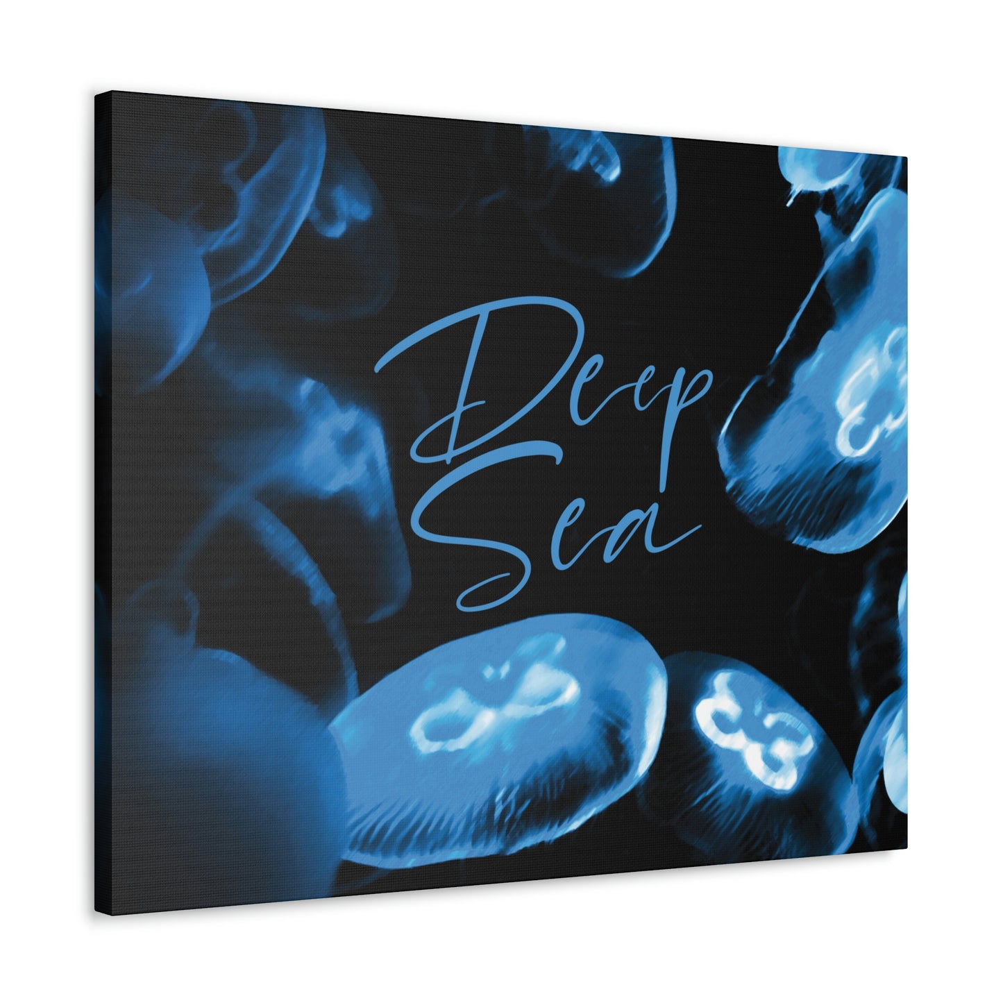 Deep Sea Jellyfish Silhouette Eco Friendly Life Sign Aesthetic Classic Art Canvas Gallery Wraps